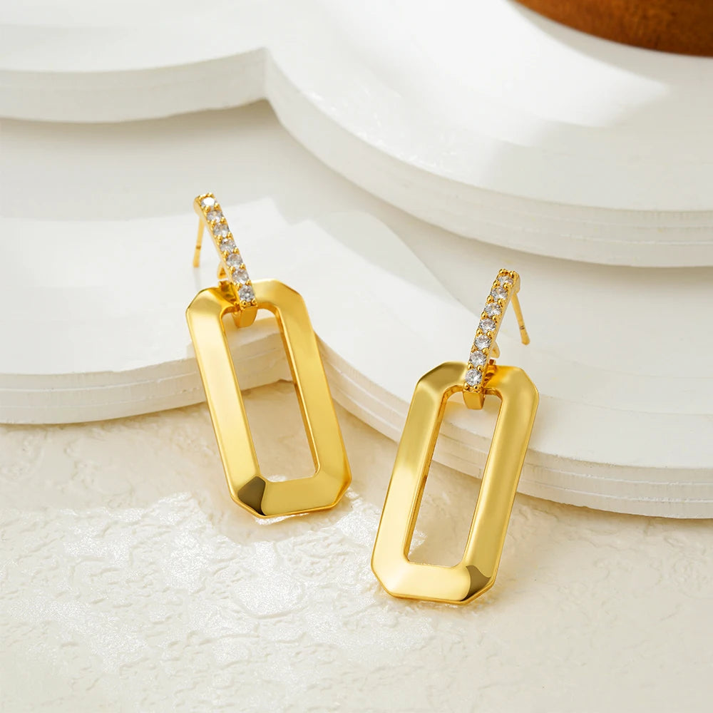 Classic Octagon cut Drop Earrings Classic Octagon cut Drop Earrings